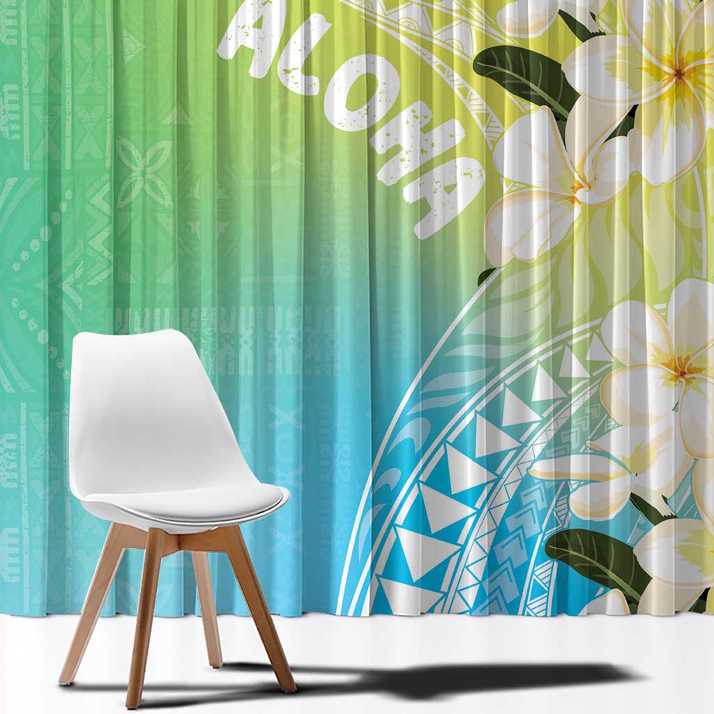 Aloha Hawaii Festive Window Curtain Frangipani Lace Classic - Summer Vibes