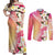 Aloha Hawaii Festive Couples Matching Off Shoulder Maxi Dress and Long Sleeve Button Shirt Frangipani Lace Classic - Spring Vibes