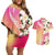 Aloha Hawaii Festive Couples Matching Off Shoulder Short Dress and Hawaiian Shirt Frangipani Lace Classic - Spring Vibes