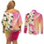 Aloha Hawaii Festive Couples Matching Off Shoulder Short Dress and Long Sleeve Button Shirt Frangipani Lace Classic - Spring Vibes