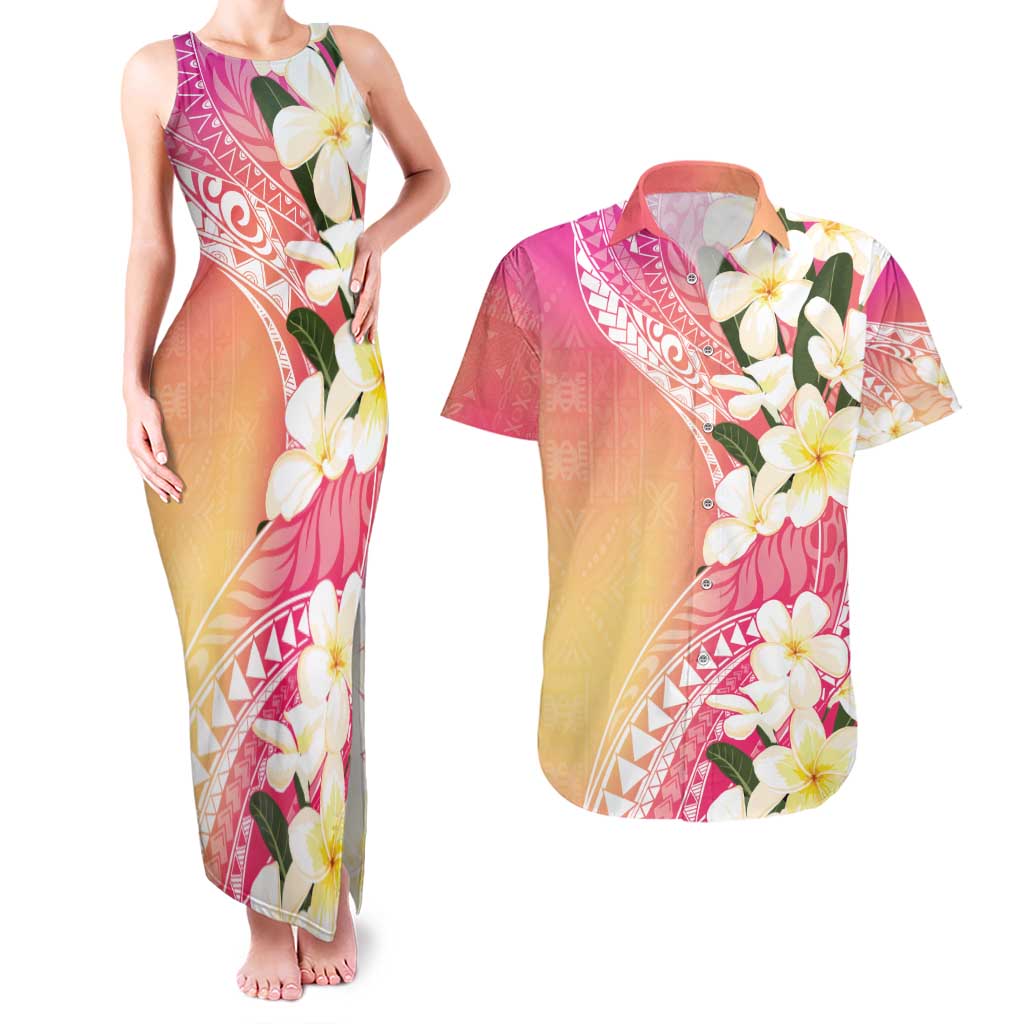 Aloha Hawaii Festive Couples Matching Tank Maxi Dress and Hawaiian Shirt Frangipani Lace Classic - Spring Vibes