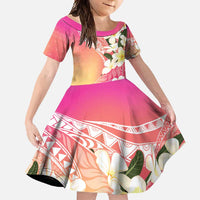 Aloha Hawaii Festive Family Matching Mermaid Dress and Hawaiian Shirt Frangipani Lace Classic - Spring Vibes LT7 Daughter's Dress Colorful - Polynesian Pride