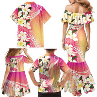 Aloha Hawaii Festive Family Matching Mermaid Dress and Hawaiian Shirt Frangipani Lace Classic - Spring Vibes LT7 - Polynesian Pride