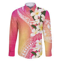 Aloha Hawaii Festive Family Matching Off Shoulder Maxi Dress and Hawaiian Shirt Frangipani Lace Classic - Spring Vibes LT7 Dad's Shirt - Long Sleeve Colorful - Polynesian Pride
