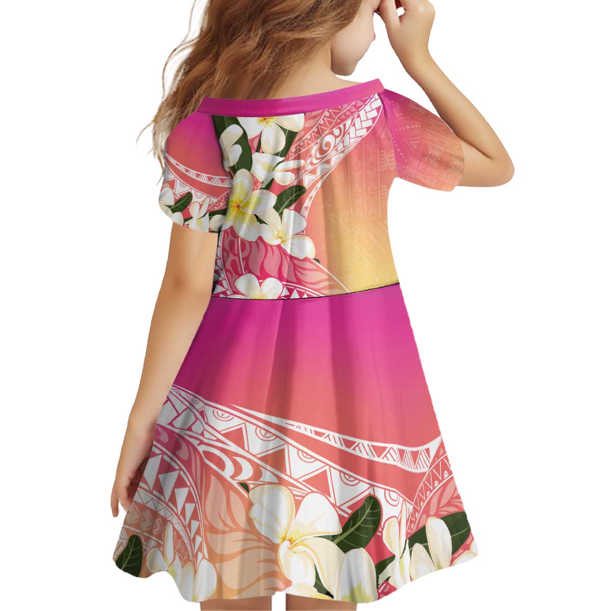Aloha Hawaii Festive Family Matching Off Shoulder Short Dress and Hawaiian Shirt Frangipani Lace Classic - Spring Vibes LT7 - Polynesian Pride