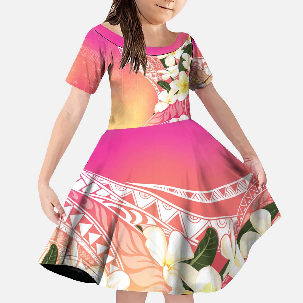 Aloha Hawaii Festive Family Matching Summer Maxi Dress and Hawaiian Shirt Frangipani Lace Classic - Spring Vibes LT7 Daughter's Dress Colorful - Polynesian Pride