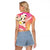 Aloha Hawaii Festive Raglan Cropped T Shirt Frangipani Lace Classic - Spring Vibes