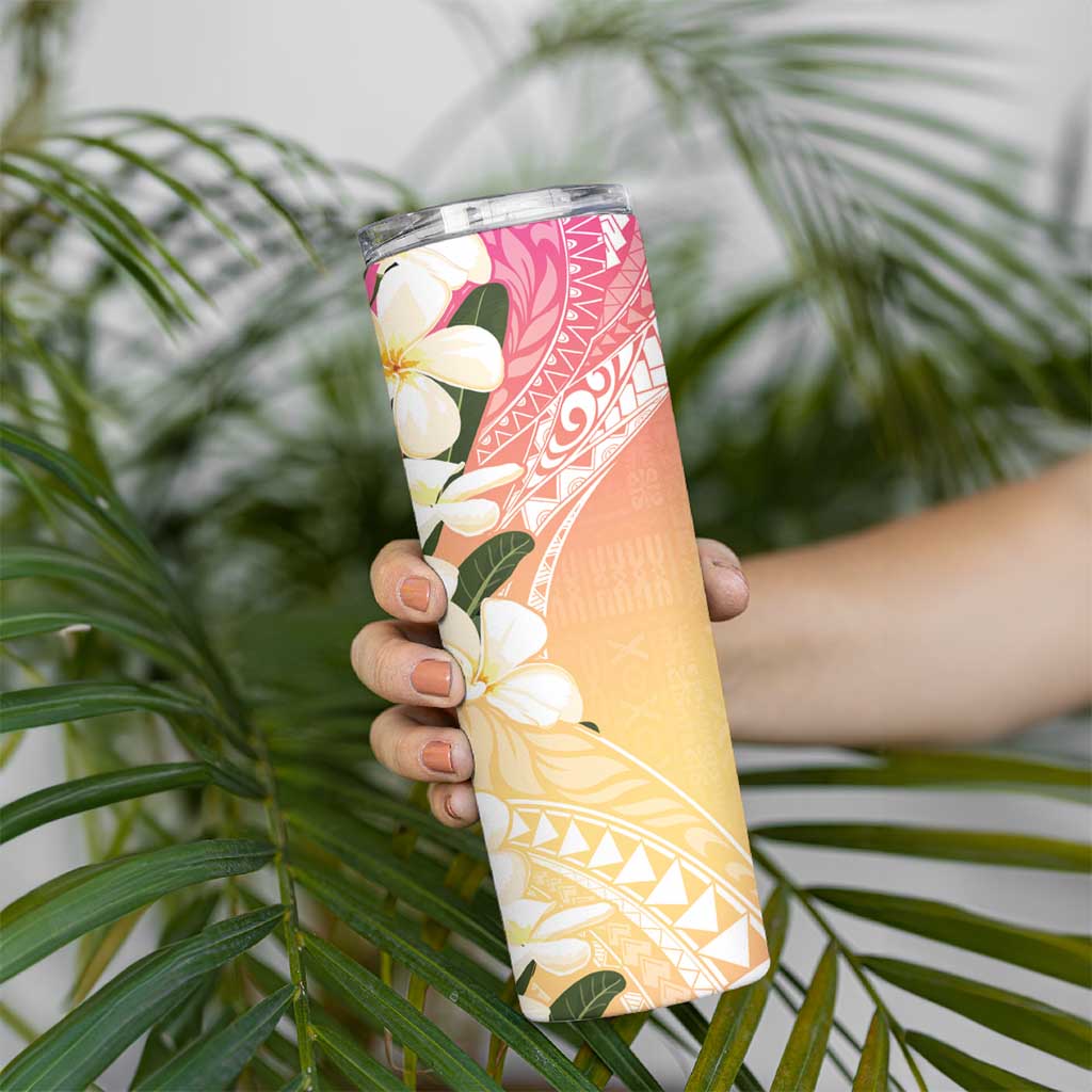 Aloha Hawaii Festive Skinny Tumbler Frangipani Lace Classic - Spring Vibes LT7 - Polynesian Pride