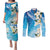 Aloha Hawaii Festive Couples Matching Puletasi and Long Sleeve Button Shirt Frangipani Lace Classic - Oceanic