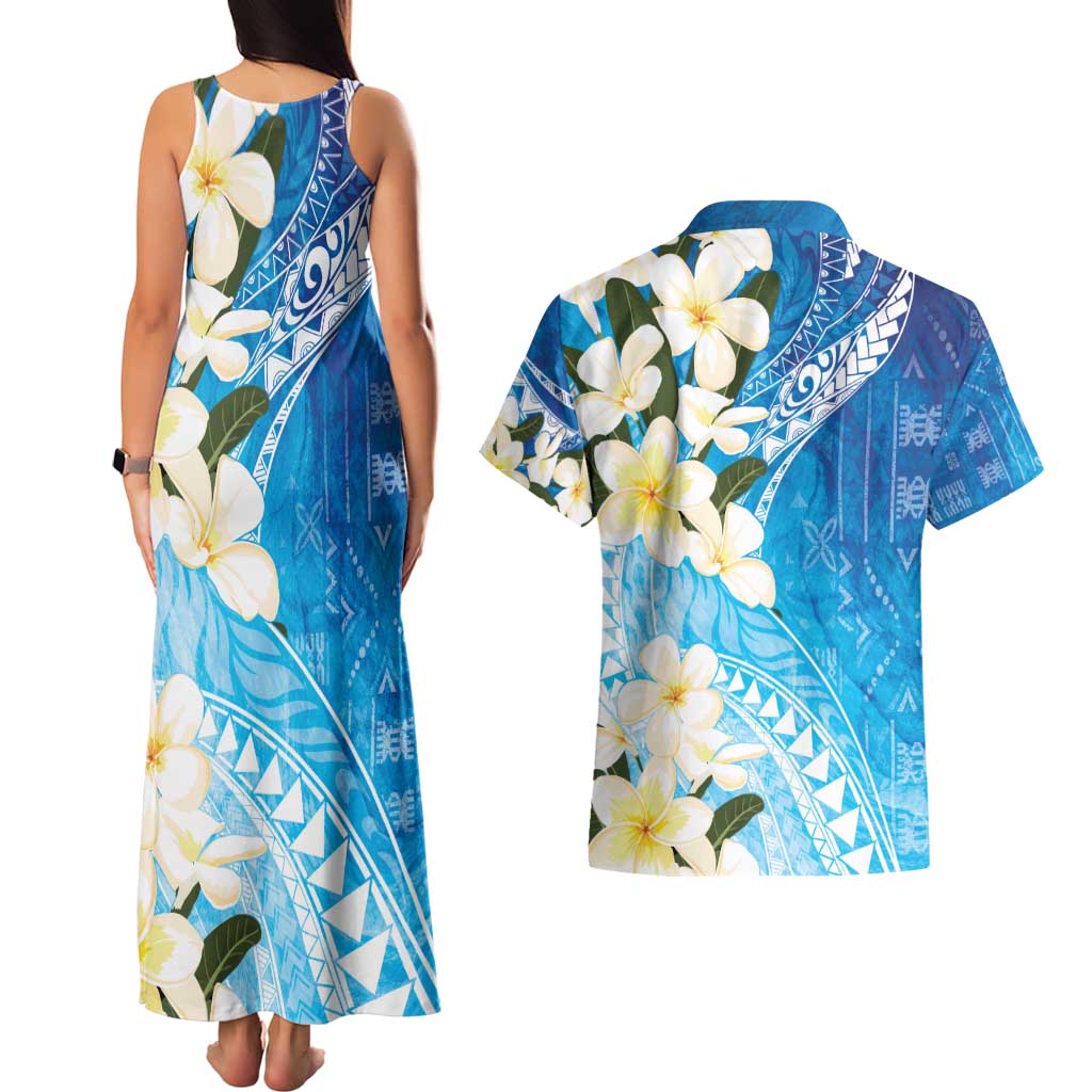 Aloha Hawaii Festive Couples Matching Tank Maxi Dress and Hawaiian Shirt Frangipani Lace Classic - Oceanic