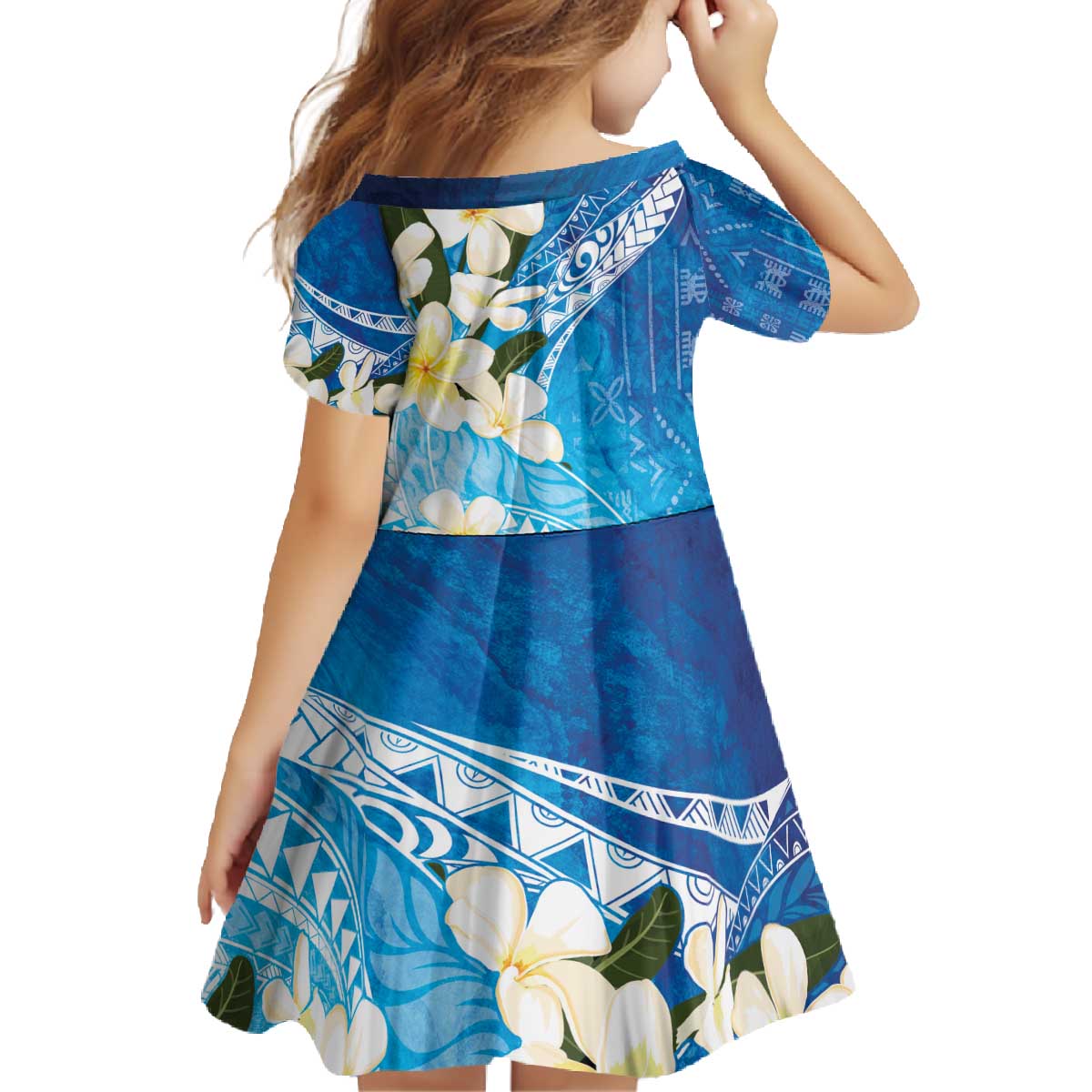 Aloha Hawaii Festive Family Matching Off The Shoulder Long Sleeve Dress and Hawaiian Shirt Frangipani Lace Classic - Oceanic LT7 - Polynesian Pride