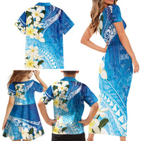 Aloha Hawaii Festive Family Matching Short Sleeve Bodycon Dress and Hawaiian Shirt Frangipani Lace Classic - Oceanic LT7 - Polynesian Pride