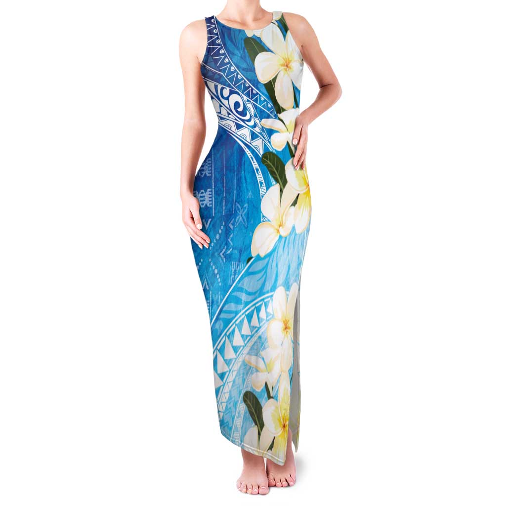 Aloha Hawaii Festive Family Matching Tank Maxi Dress and Hawaiian Shirt Frangipani Lace Classic - Oceanic LT7 Mom's Dress Navy - Polynesian Pride