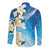 Aloha Hawaii Festive Long Sleeve Button Shirt Frangipani Lace Classic - Oceanic