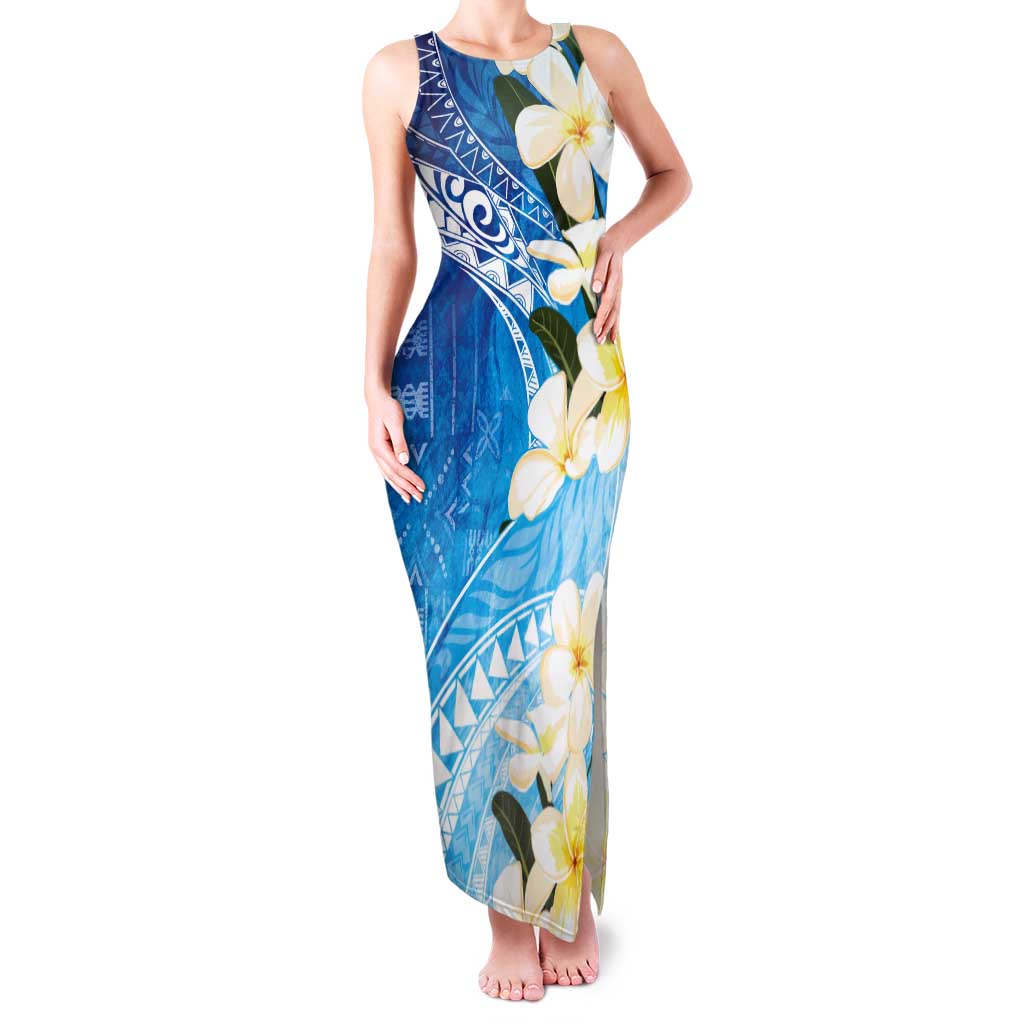 Aloha Hawaii Festive Tank Maxi Dress Frangipani Lace Classic - Oceanic LT7 Women Navy - Polynesian Pride