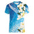 Aloha Hawaii Festive Women V-Neck T-Shirt Frangipani Lace Classic - Oceanic