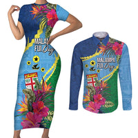 Personalized Malampa Fiji Day Together We Grow Couples Matching Short Sleeve Bodycon Dress and Long Sleeve Button Shirt Special Tapa Mix LT7 Colorful - Polynesian Pride