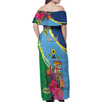 Personalized Malampa Fiji Day Together We Grow Family Matching Off Shoulder Maxi Dress and Hawaiian Shirt Special Tapa Mix LT7 - Polynesian Pride