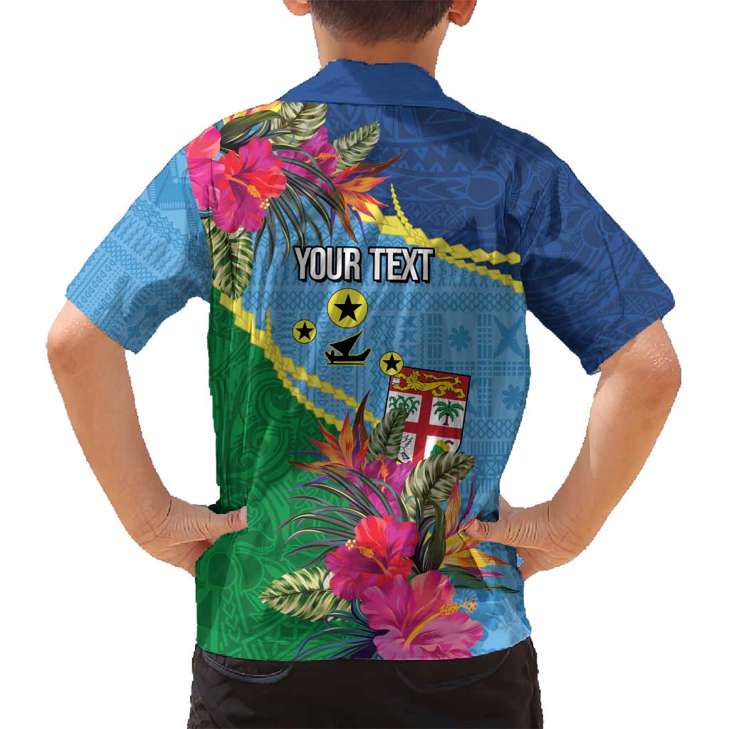 Personalized Malampa Fiji Day Together We Grow Family Matching Off Shoulder Short Dress and Hawaiian Shirt Special Tapa Mix LT7 - Polynesian Pride