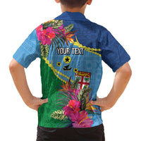 Personalized Malampa Fiji Day Together We Grow Family Matching Off Shoulder Short Dress and Hawaiian Shirt Special Tapa Mix LT7 - Polynesian Pride