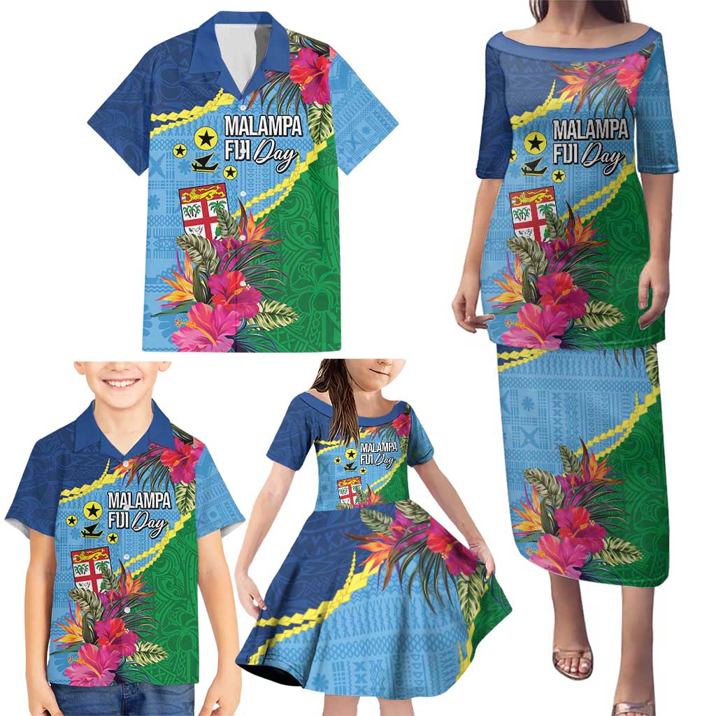 Personalized Malampa Fiji Day Together We Grow Family Matching Puletasi and Hawaiian Shirt Special Tapa Mix LT7 - Polynesian Pride