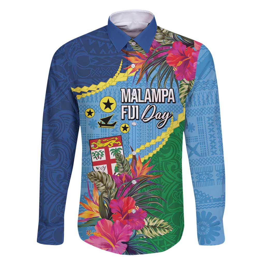 Personalized Malampa Fiji Day Together We Grow Family Matching Puletasi and Hawaiian Shirt Special Tapa Mix LT7 Dad's Shirt - Long Sleeve Colorful - Polynesian Pride