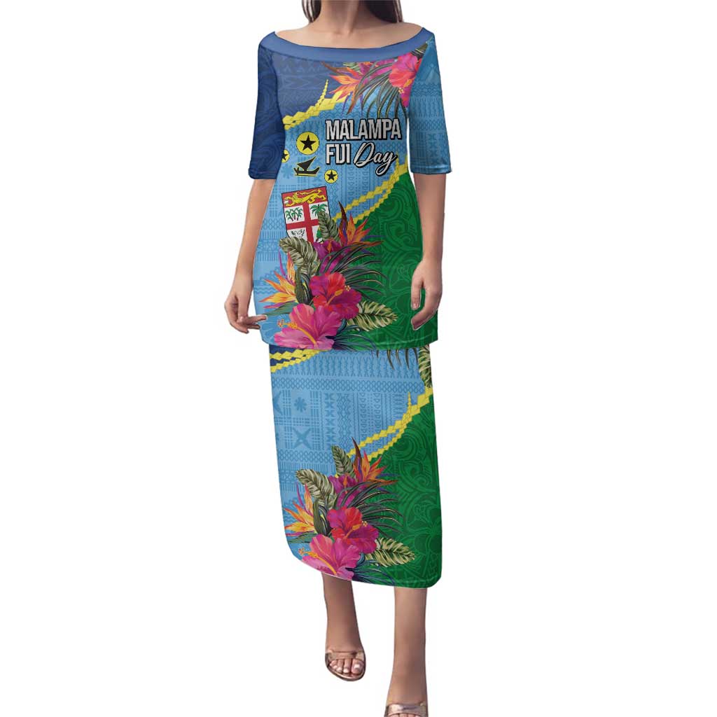 Personalized Malampa Fiji Day Together We Grow Family Matching Puletasi and Hawaiian Shirt Special Tapa Mix LT7 Mom's Dress Colorful - Polynesian Pride