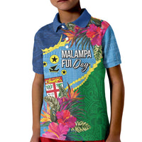 Personalized Malampa Fiji Day Together We Grow Kid Polo Shirt Special Tapa Mix - Polynesian Pride