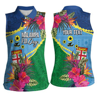 Personalized Malampa Fiji Day Together We Grow Women Sleeveless Polo Shirt Special Tapa Mix - Polynesian Pride
