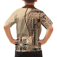 Samoa Siapo Motif Family Matching Short Sleeve Bodycon Dress and Hawaiian Shirt Classic Style LT7
