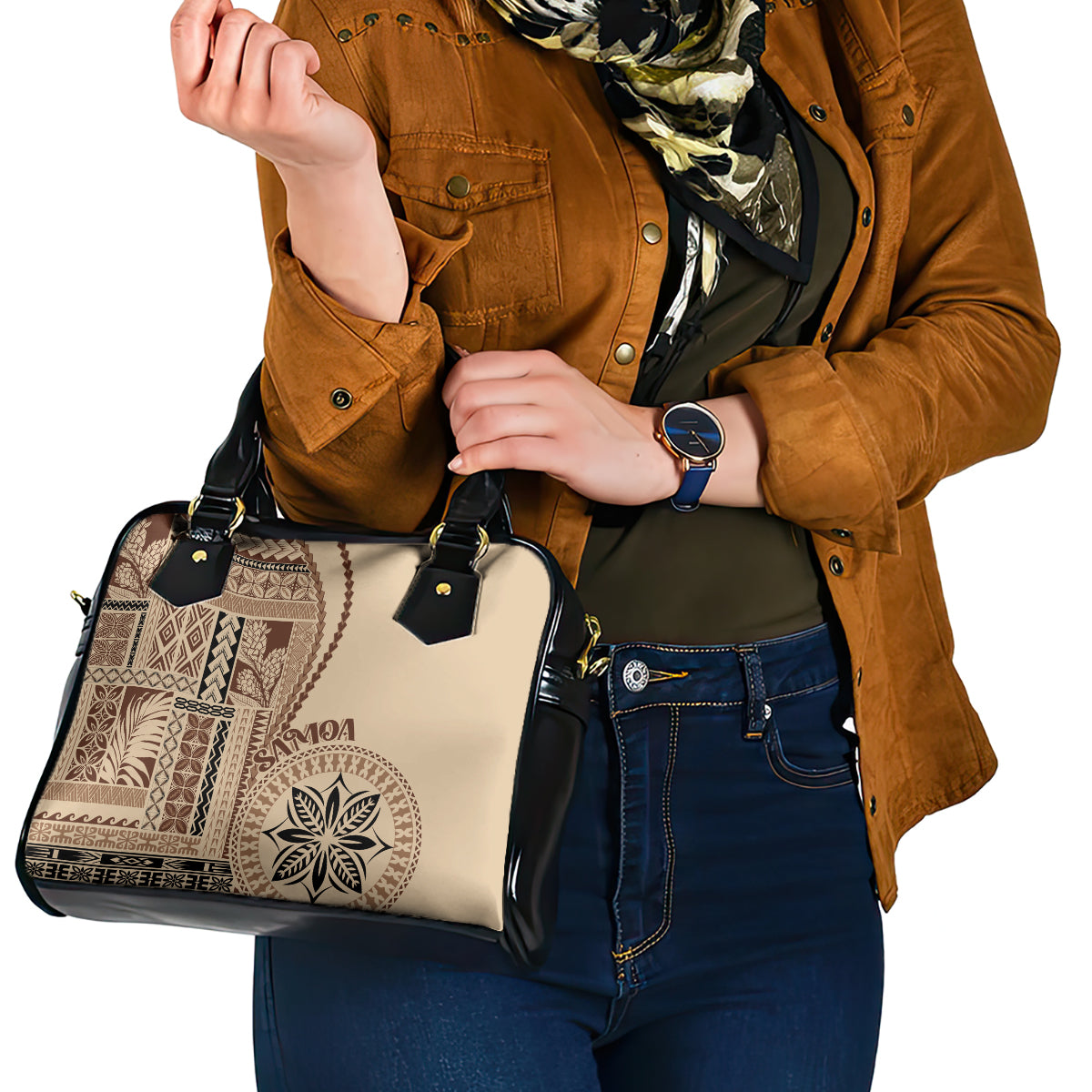 Samoa Siapo Motif Shoulder Handbag Classic Style LT7 - Polynesian Pride