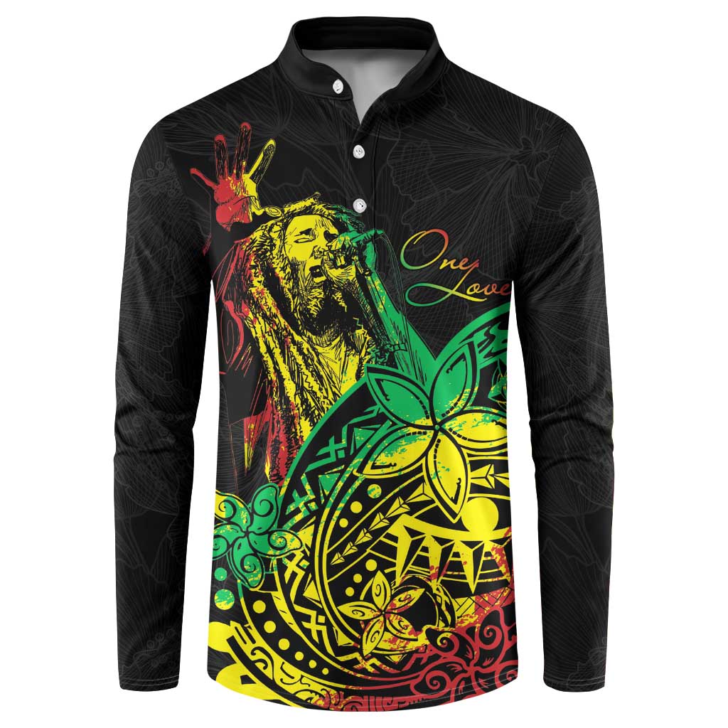 Personalised Reggae Jawaiian Festive Button Sweatshirt Mix Polynesian