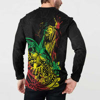 Personalised Reggae Jawaiian Festive Button Sweatshirt Mix Polynesian