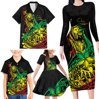 Personalised Reggae Jawaiian Festive Family Matching Long Sleeve Bodycon Dress and Hawaiian Shirt Mix Polynesian LT7 - Polynesian Pride