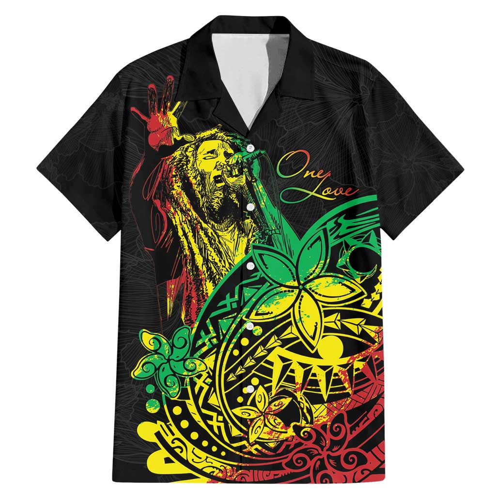 Personalised Reggae Jawaiian Festive Family Matching Mermaid Dress and Hawaiian Shirt Mix Polynesian LT7 Dad's Shirt - Short Sleeve Reggae - Polynesian Pride