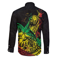 Personalised Reggae Jawaiian Festive Family Matching Off The Shoulder Long Sleeve Dress and Hawaiian Shirt Mix Polynesian LT7 - Polynesian Pride
