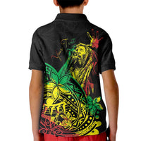 Personalised Reggae Jawaiian Festive Kid Polo Shirt Mix Polynesian