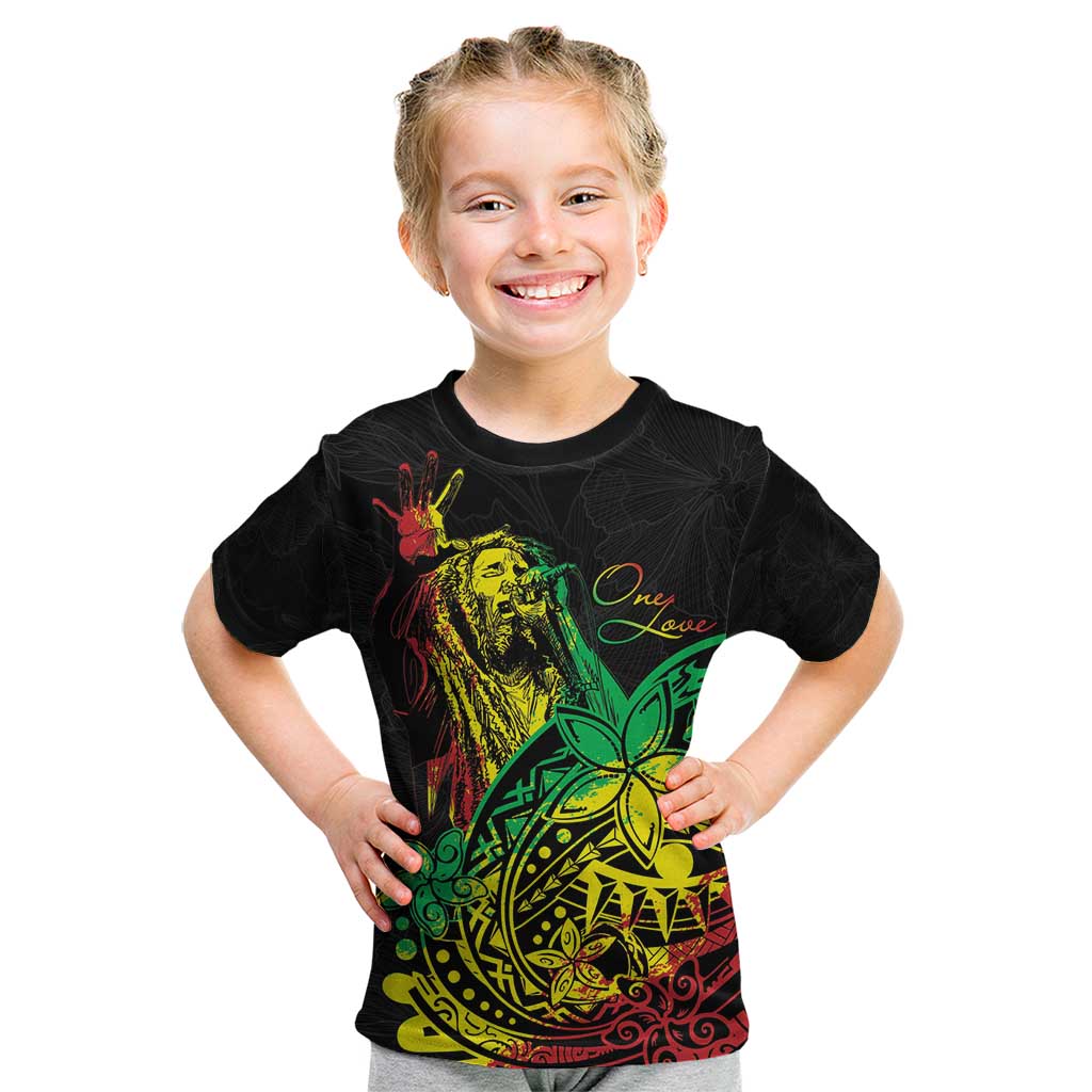 Personalised Reggae Jawaiian Festive Kid T Shirt Mix Polynesian