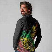 Personalised Reggae Jawaiian Festive Long Sleeve Polo Shirt Mix Polynesian