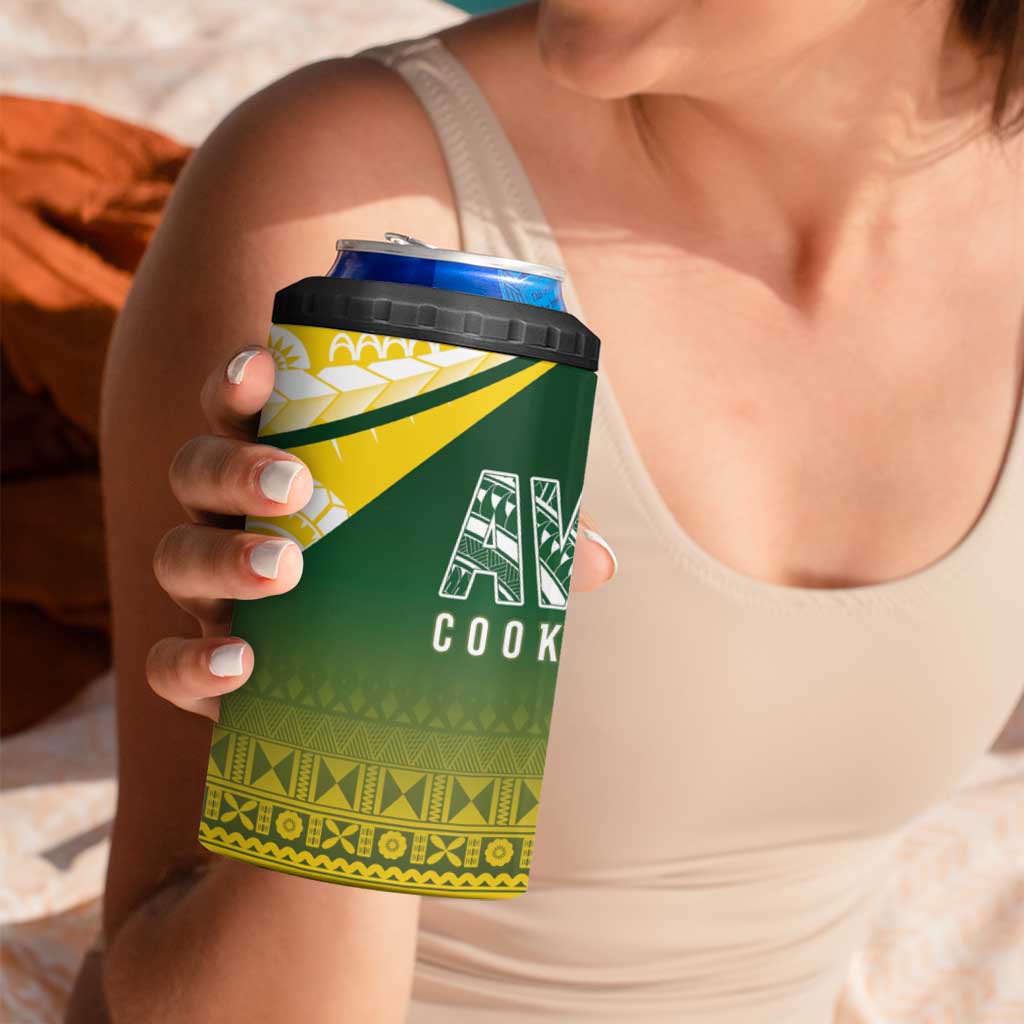 Cook Islands Rugby 4 in 1 Can Cooler Tumbler Kuki Avaiki - Polynesian Pride