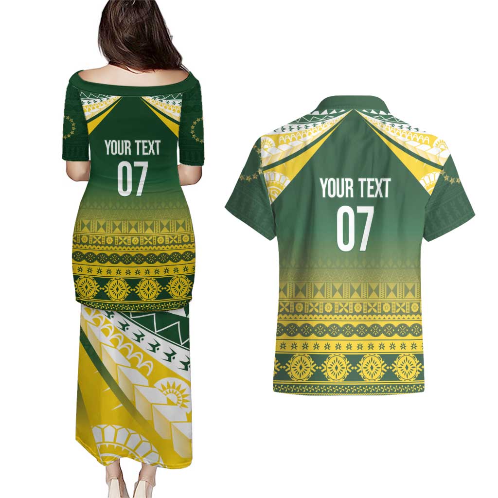 Cook Islands Rugby Custom Couples Matching Puletasi and Hawaiian Shirt Kuki Avaiki - Polynesian Pride