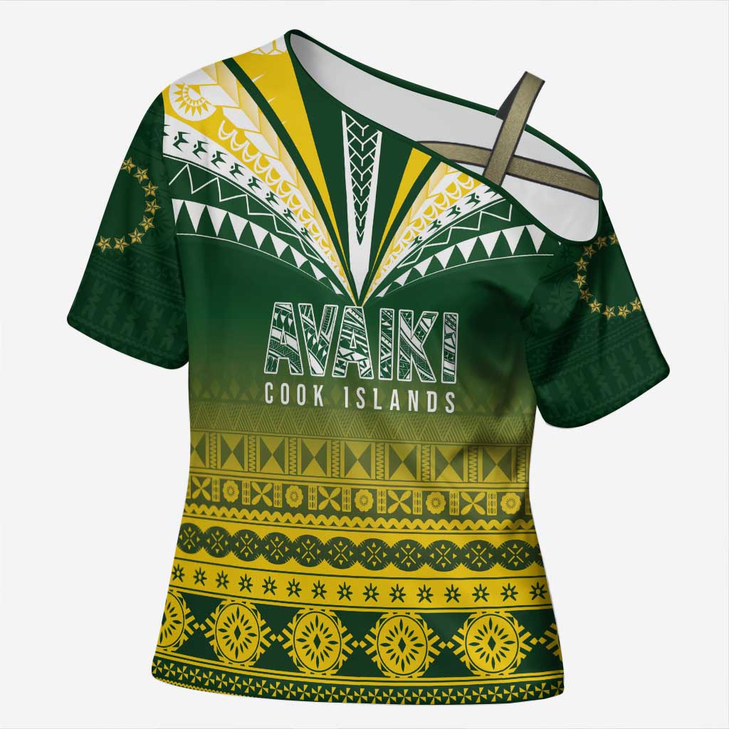 Cook Islands Rugby Custom Cross Shoulder Shirt Kuki Avaiki - Polynesian Pride