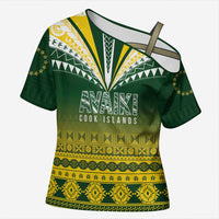 Cook Islands Rugby Custom Cross Shoulder Shirt Kuki Avaiki - Polynesian Pride