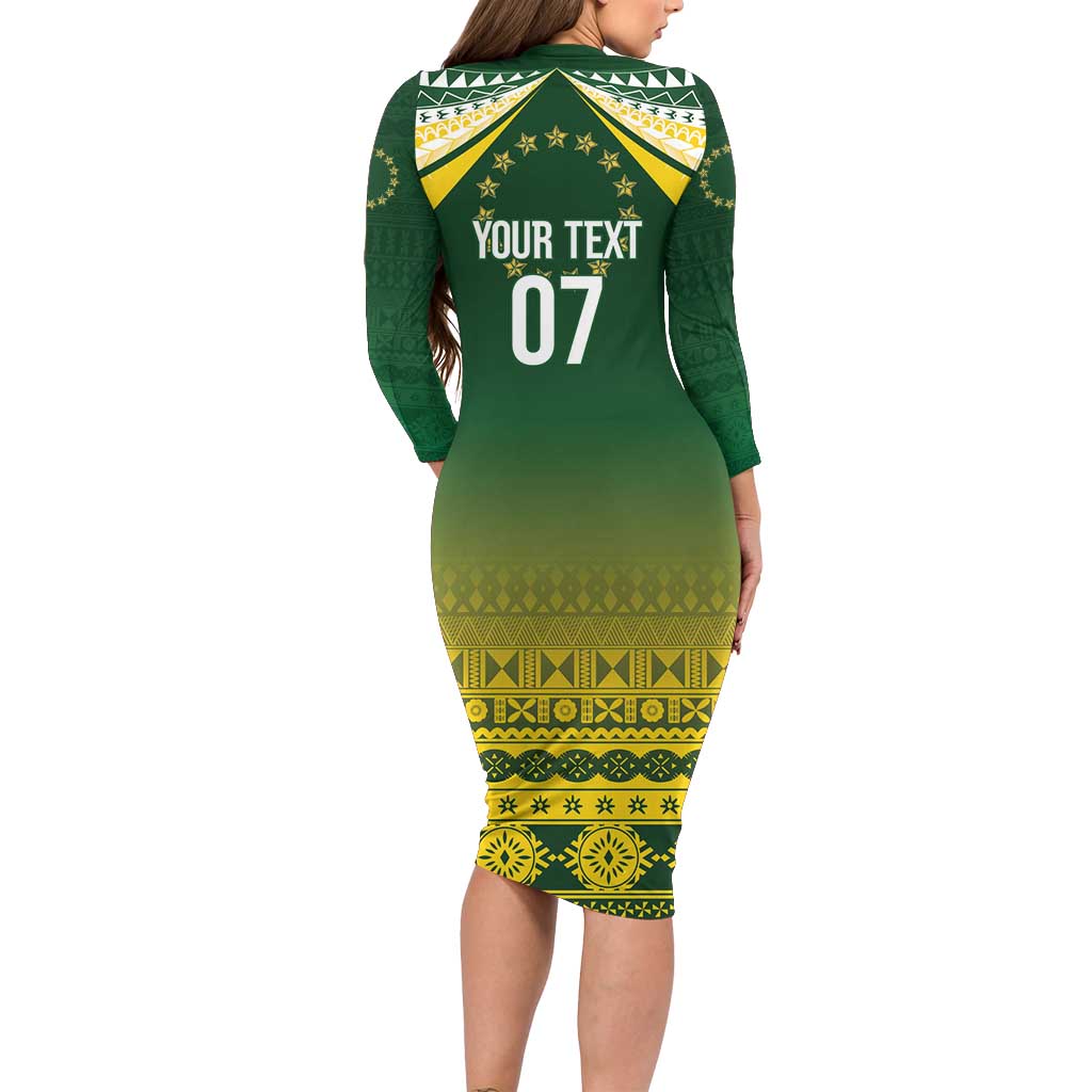 Cook Islands Rugby Custom Family Matching Long Sleeve Bodycon Dress and Hawaiian Shirt Kuki Avaiki LT7 - Polynesian Pride