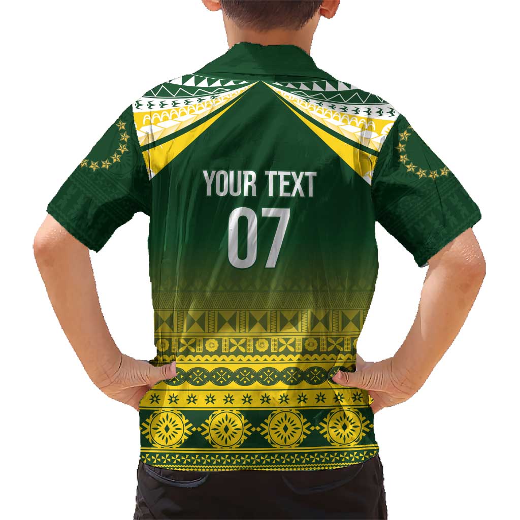 Cook Islands Rugby Custom Family Matching Off The Shoulder Long Sleeve Dress and Hawaiian Shirt Kuki Avaiki LT7 - Polynesian Pride