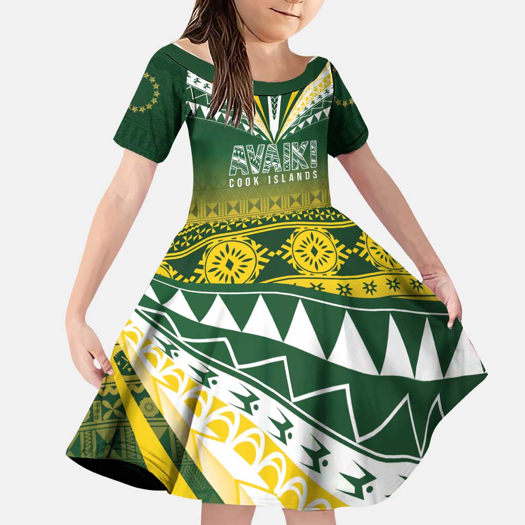 Cook Islands Rugby Custom Family Matching Off Shoulder Maxi Dress and Hawaiian Shirt Kuki Avaiki - Polynesian Pride