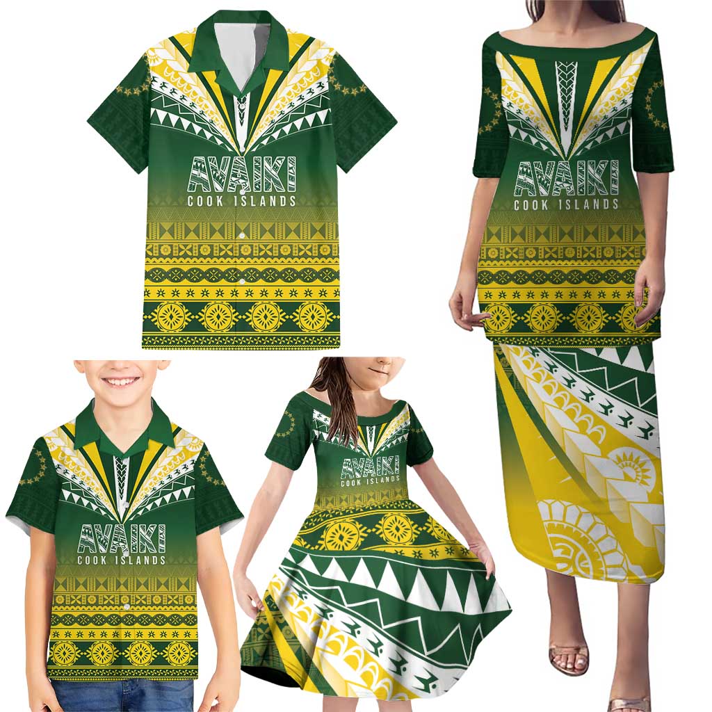 Cook Islands Rugby Custom Family Matching Puletasi and Hawaiian Shirt Kuki Avaiki - Polynesian Pride