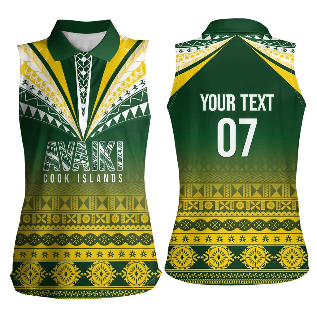 Cook Islands Rugby Custom Women Sleeveless Polo Shirt Kuki Avaiki LT7 - Polynesian Pride