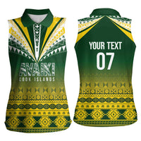 Cook Islands Rugby Custom Women Sleeveless Polo Shirt Kuki Avaiki LT7 - Polynesian Pride