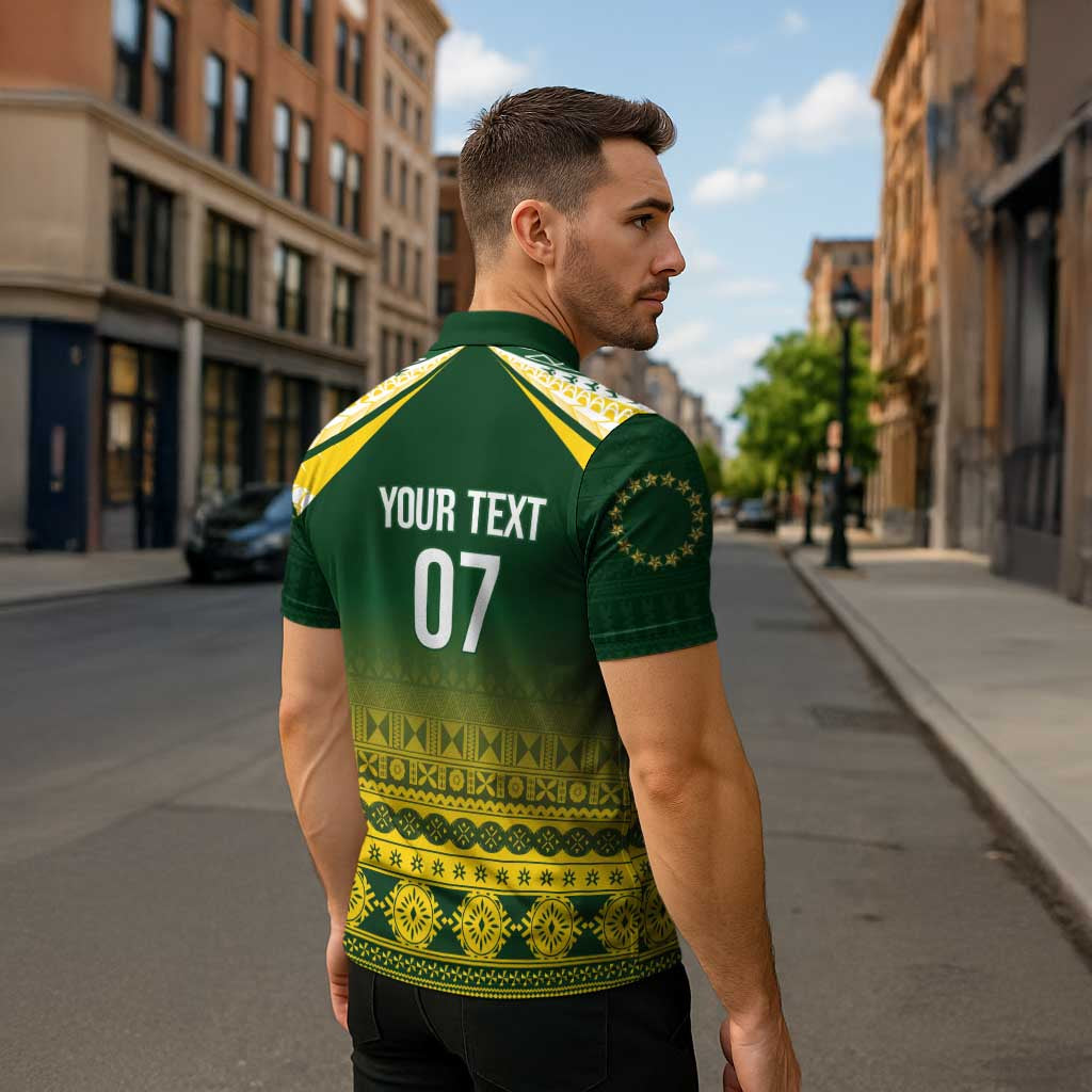 Cook Islands Rugby Custom Zipper Polo Shirt Kuki Avaiki - Polynesian Pride